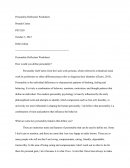 My Personality Reflection Worksheet