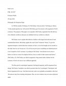 Philosophy 201 Response Paper