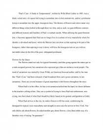 Paul S Case A Study In Temperament Written By Willa Sibert Cather College Essays