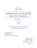 Managerial Accounting and Cost Control